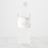 Bloemen Roze Lente Baby in Bloom Baby shower Waterfles Etiket (Voorkant)