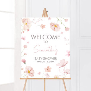Bloemen Roze Lente Baby in Bloom Welkom Poster