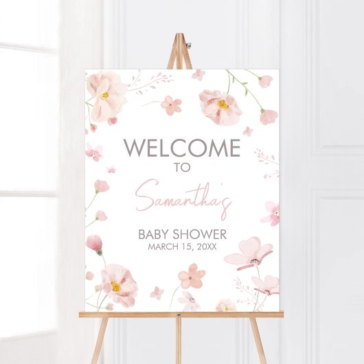 Bloemen Roze Lente Baby in Bloom Welkom Poster