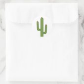 Bloemen Roze Liefde Groene Cactus Roze Bloemen Ronde Sticker (Tas)