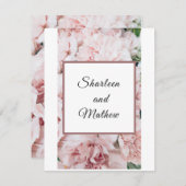 Bloemen Roze Magnolia bruiloft uitnodiging (Voorkant / Achterkant)