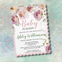 Bloemen Roze Meisje Baby in Bloom Waterverf