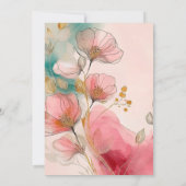 Bloemen Roze Meisje Baby shower Kaart (Achterkant)