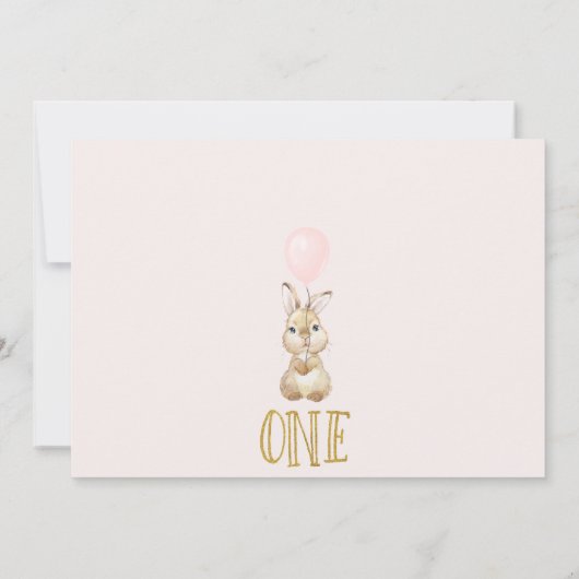 Bloemen Roze Meisje Tweeling Sommige konijnen 1e v Kaart (Achterkant)