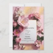 Bloemen roze nikkah uitnodiging (Voorkant)