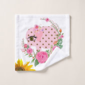 Bloemen roze olifant badhanddoek sets bad handdoek (Wasdoekje)