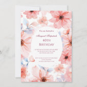 Bloemen roze om het even welke verjaardag kaart (Voorkant)