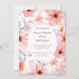 Bloemen roze om het even welke verjaardag kaart