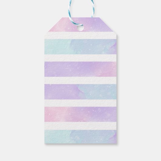 Bloemen Roze & Paarse Eenhoorn Gift Labels Cadeaulabel (Achterkant)