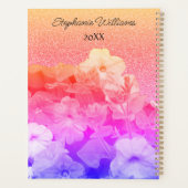 Bloemen Roze Paarse Glittery Custom Name Gift Favo Planner (Achterkant)