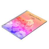 Bloemen Roze Paarse Glittery Custom Name Ombre Sch Notitieboek (Linkerzijde)