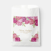  Bloemen Roze & Paarse Waterverf Rozen Bedankzakje (Voorkant)