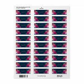  Bloemen Roze & Paarse Waterverf Rozen Blauw Etiket (Full Sheet)