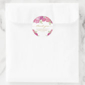Bloemen Roze & Paarse Waterverf Rozen Dank u Ronde Sticker (Tas)