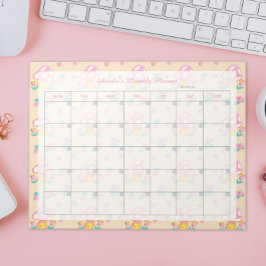 Bloemen Roze Paddenstoel Crème Geel Planner Naam Notitieblok