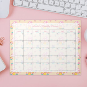 Bloemen Roze Paddenstoel Crème Geel Planner Naam Notitieblok