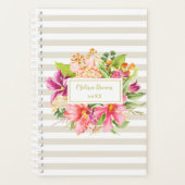 bloemen Roze pasta beige ellegant Planner (Voorkant)
