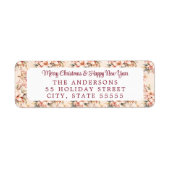  Bloemen Roze Pastel Vakantie Retour Adres Etiket (Voorkant)