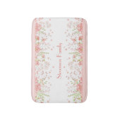 Bloemen Roze Peach Wildflowers Familienaam Badmat (Voorkant Verticaal)