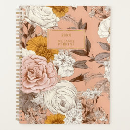  Bloemen Roze Perzik Antiek Boho Wildbloemen Planner