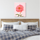 Bloemen roze pioen bloemkunst canvas afdruk (Insitu (Slaapkamer))