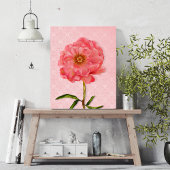 Bloemen  roze pioen bloemkunst canvas afdruk