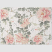 Bloemen  Roze Pioen Chinoiserie Decoupage Tissuepapier (Voorkant)