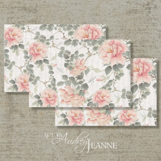 Bloemen  Roze Pioen Chinoiserie Decoupage Tissuepapier