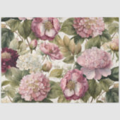 Bloemen Roze Pioen Hydrangea Decoupage Tissuepapier (Voorkant)