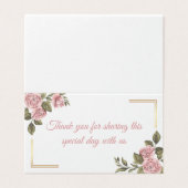 Bloemen Roze Pioenbloem Zomer Huwelijk Bedankt Kaart (Buitenkant ongevouwen)