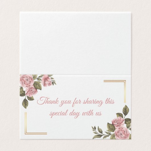 Bloemen Roze Pioenbloem Zomer Huwelijk Bedankt Kaart (Buitenkant ongevouwen)