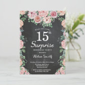 Bloemen Roze pioenen Verrassing 15e verjaardag Kaart (Staand voorkant)