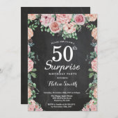 Bloemen Roze pioenen Verrassing 50ste verjaardag Kaart (Voorkant / Achterkant)