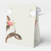 Bloemen Roze Pony & Koe Baby shower Bedankdoosjes (Achterkant)