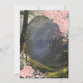 Bloemen Roze Prinses Bos Verjaardag Quinceanera Kaart (Achterkant)