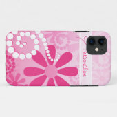  bloemen roze restantdagen met naam Case-Mate iPhone case (Achterkant (horizontaal))