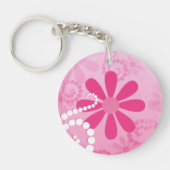  bloemen roze restantdagen met naam sleutelhanger (Voorkant)