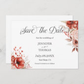 Bloemen Roze Rode Kleuren Elegeant Save The Date (Voorkant / Achterkant)