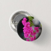 bloemen roze ronde button 3,2 cm (Voorkant /achterkant)