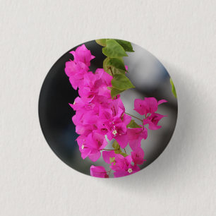 bloemen roze ronde button 3,2 cm