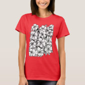 Bloemen roze rood t-shirt (Voorkant)
