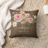 Bloemen Roze Rose Baby Meisje Geboorte Stats Rusti Kussen (Deken)