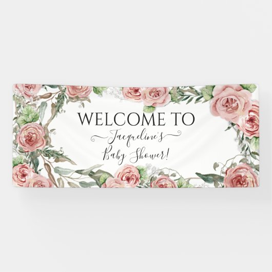 Bloemen Roze Rose Bloemen BOHO Oh Baby Meisje Douc Spandoek (Horizontaal)