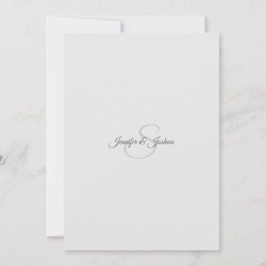 Bloemen Roze Rose Gouden Folie Marmer Grijs Huweli Kaart (Achterkant)