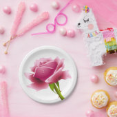 Bloemen Roze Roze Bloem - Huwelijk / Feest Papieren Bordje (Feest)