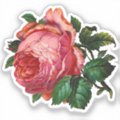 Bloemen Roze Rozen Bloemen Sticker (Voorkant)