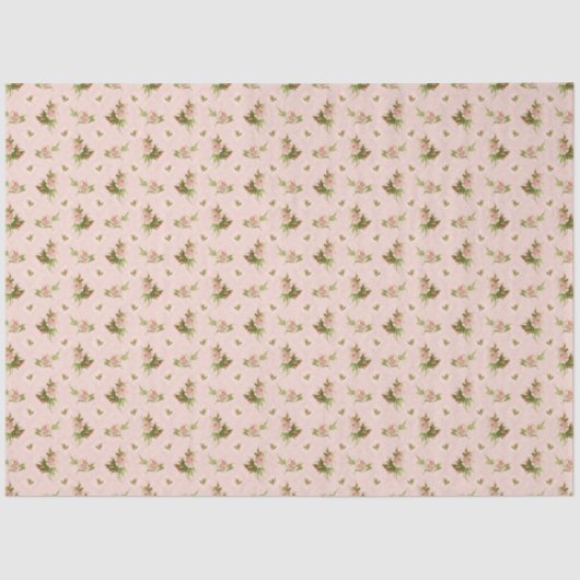 Bloemen Roze Rozen  Boerderij Baby kwekerij Tissuepapier (Voorkant)