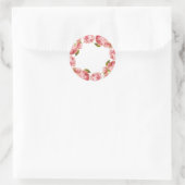 Bloemen  Roze Rozen Custom Blank Ronde Sticker (Tas)
