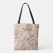  Bloemen - Roze Rozen Patroon Tote Bag (Achterkant)