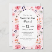 Bloemen Roze Rozen Pioenen Moederdag brunch Kaart (Voorkant)